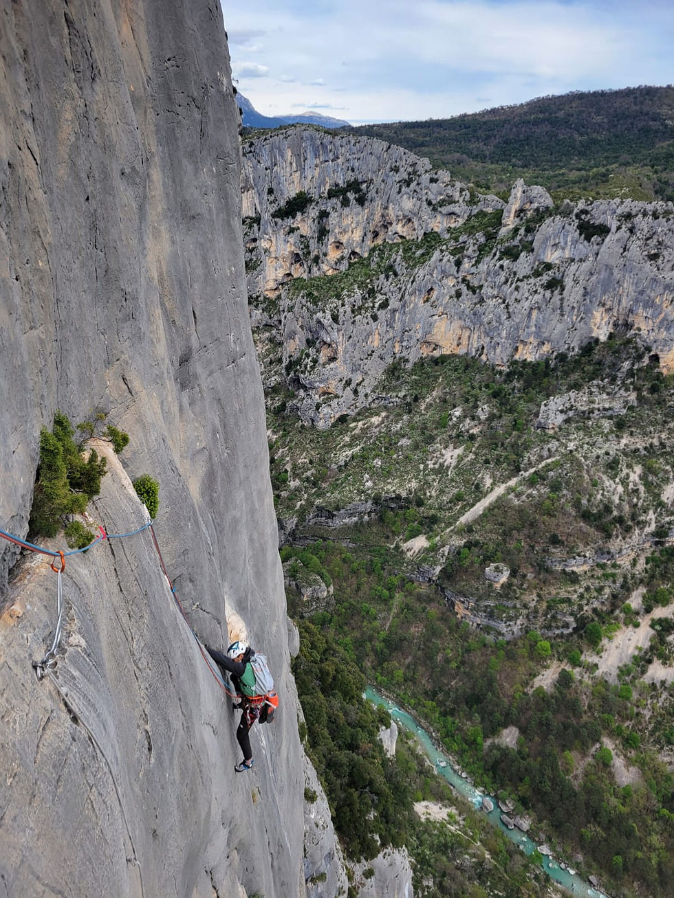 Initiation grande voie dans les gorges du Verdon