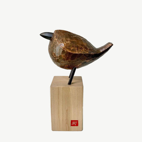 Copper Bird | Bassword, ebony, copper, maple | 8" x 6" x 3"