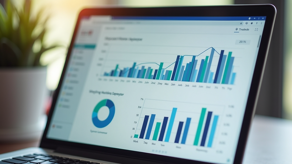 Close-up of a laptop screen showing social media analytics