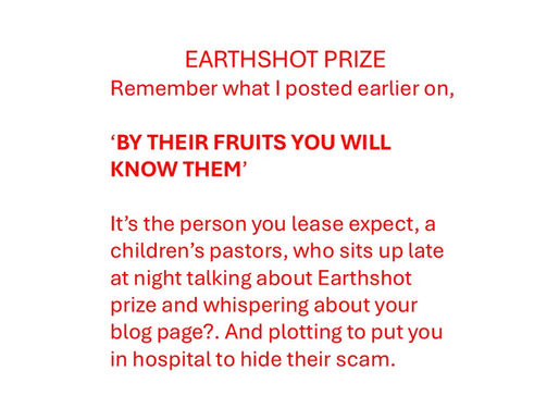 Earthshot Prize?, By their fruits you will know them