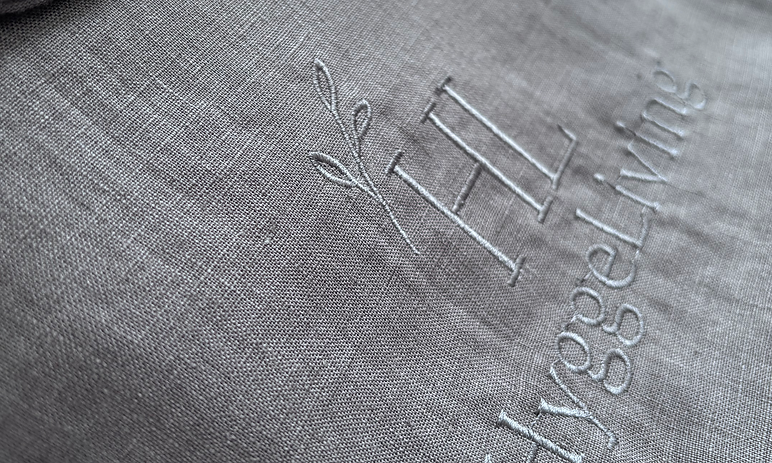 Hygge Living beautiful embroidery on each Robe