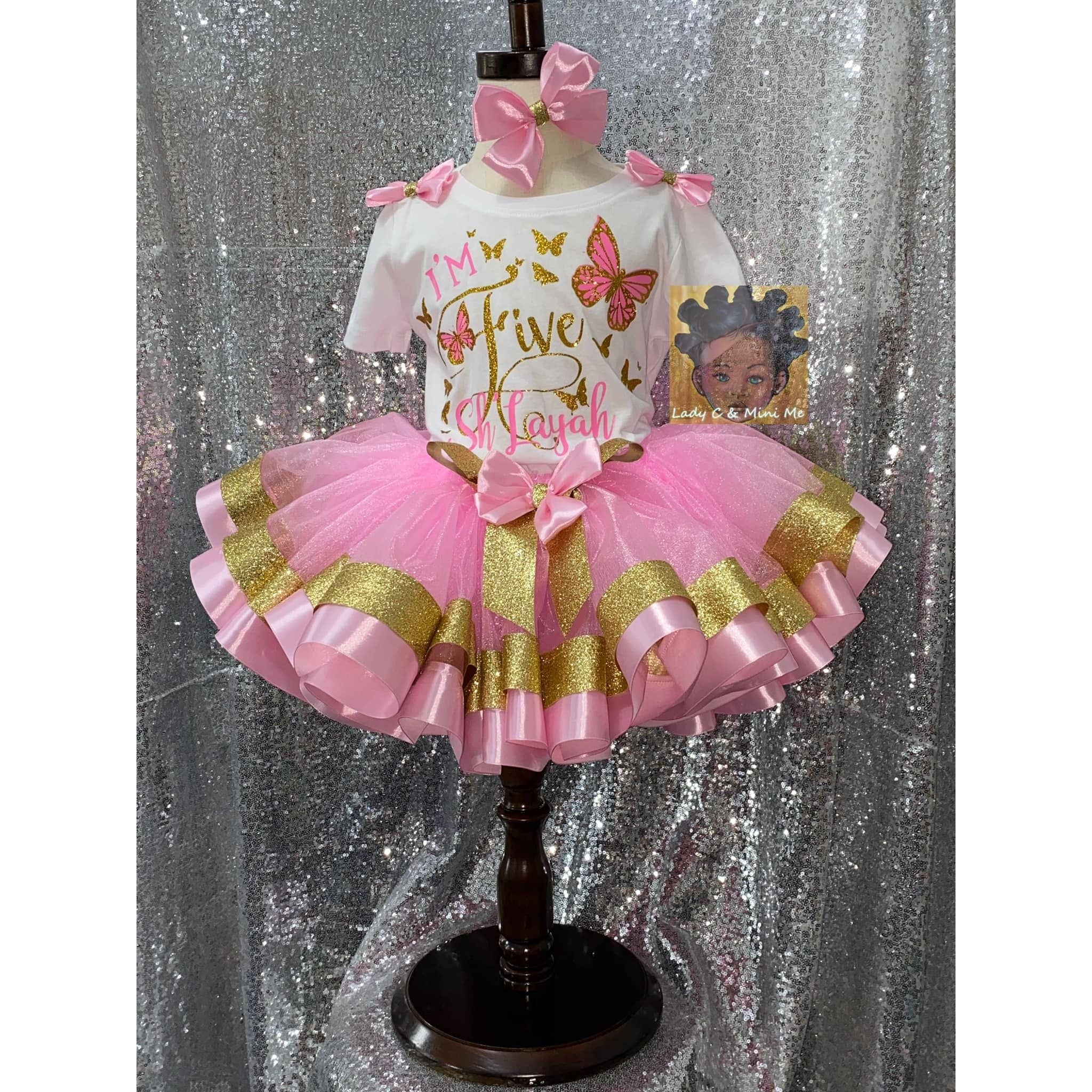 Gold-Pink Butterfly Tutu Outfit (1989)
