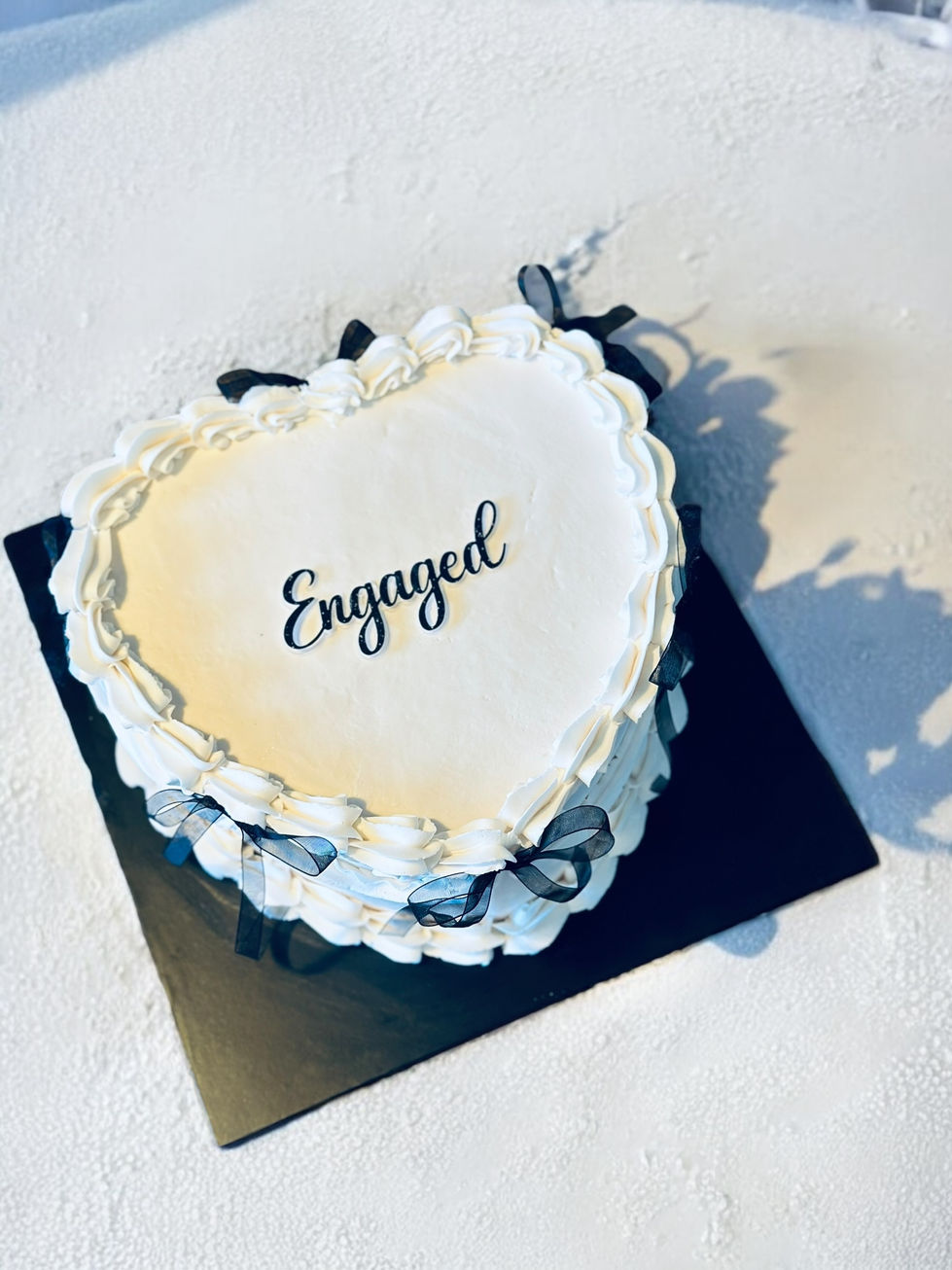 Engaged Heart Cake