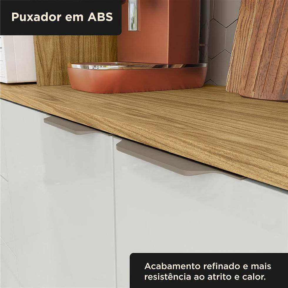 Miniatura: Cozinha Compacta Boreal 7 Portas e 2 Gavetas Espresso Móveis Marrocos/Off White