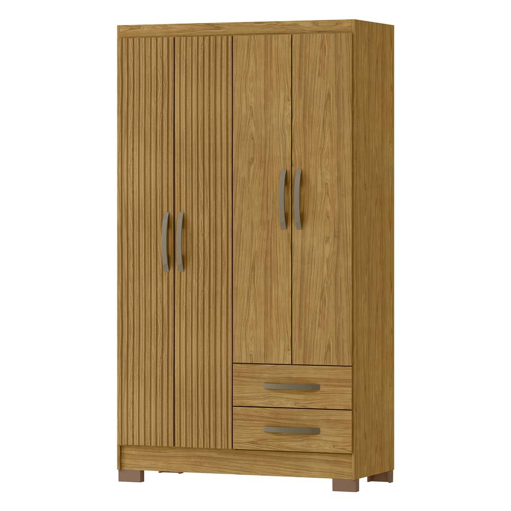 Guarda Roupa Solteiro 4 Portas 2 Gavetas Santiago marrocos - ripado - MX Móveis