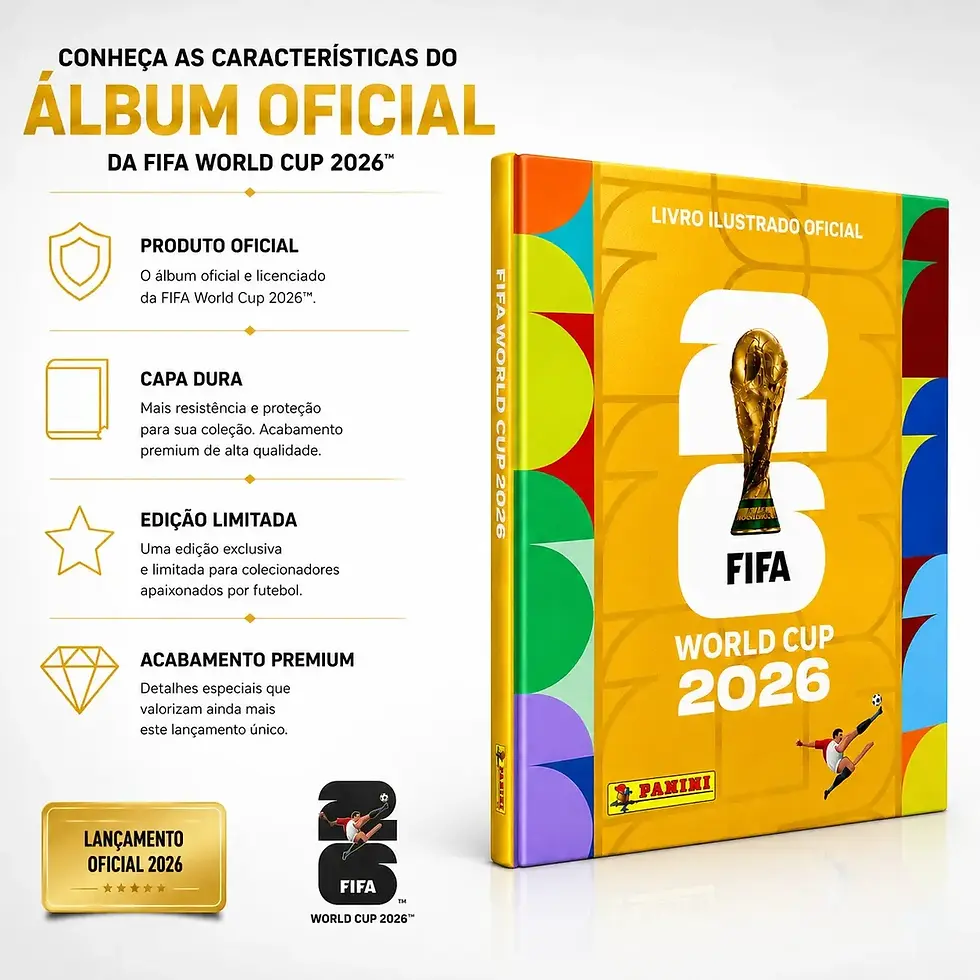 Miniatura: Álbum Copa Do Mundo 26 Dourado Ouro Oficial + 140 Figurinha