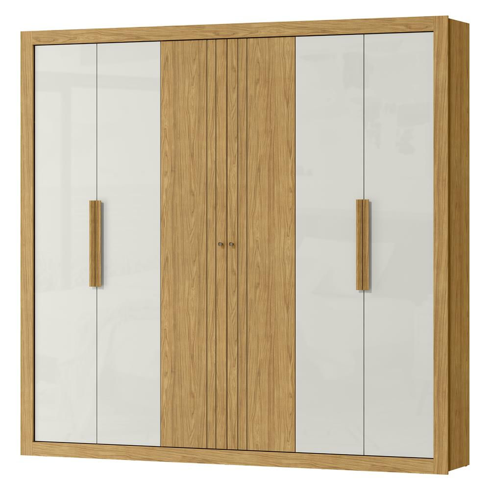 Guarda-roupa Casal Montecarlo 100% Mdf 6 Portas 3 Gavetas Marrocos/off White - M