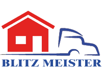 Logo der Umzugsfirma Blitz Meister mit Haus- und Transportmotiv, Hannover Garbsen