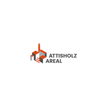 Logo des Attisholz Areals mit einem stilisierten Gebäude in Orange und Grau