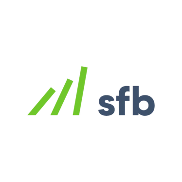 Logo der Höheren Fachschule für Technologie und Management (sfb) mit drei grünen, aufsteigenden Balken und grauer Schrift 'sfb' auf transparentem Hintergrund.