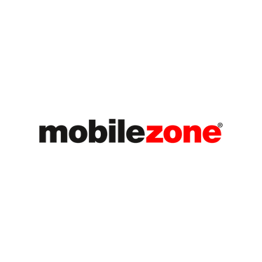 Logo von Mobilezone mit schwarzem Text 'mobile' und rotem Text 'zone' auf weißem Hintergrund.