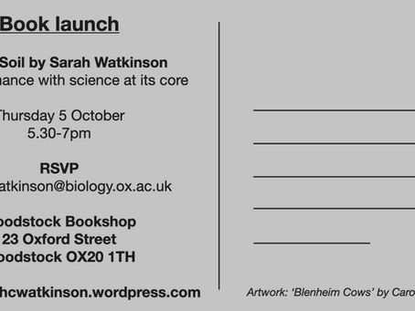 Book launch postcard