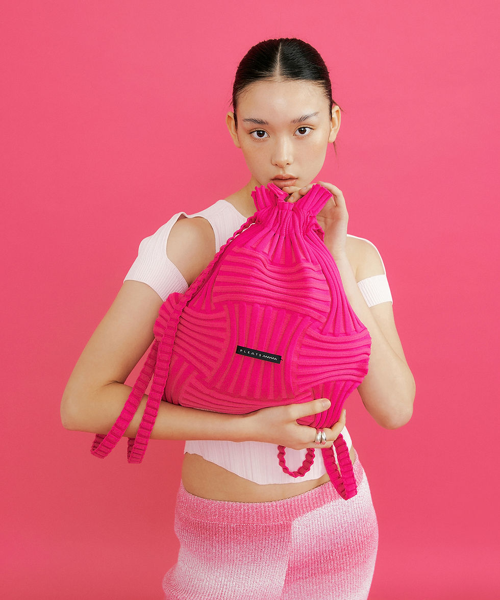 Thumbnail: Pleatsmama Bow Backpack Pink