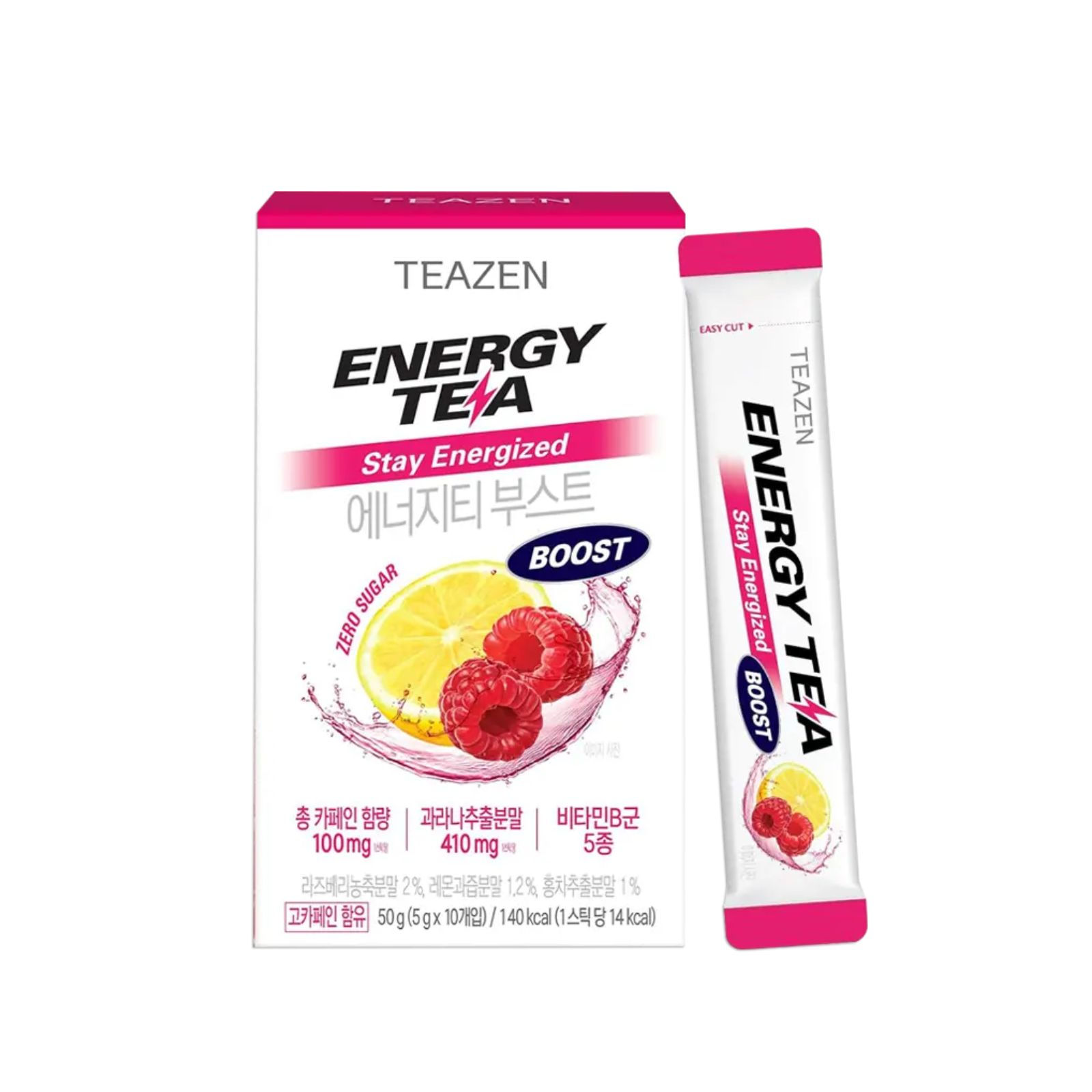 Teazen Zero Sugar Energy Tea Lemon & Raspberry 10P