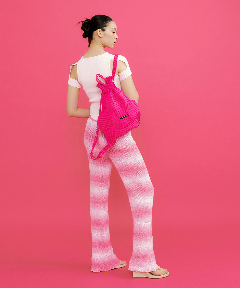 Thumbnail: Pleatsmama Bow Backpack Pink