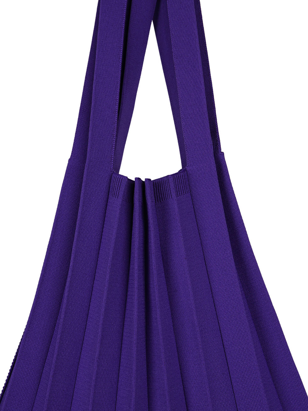 Thumbnail: Pleatsmama Shoulder Bag Solid Purple