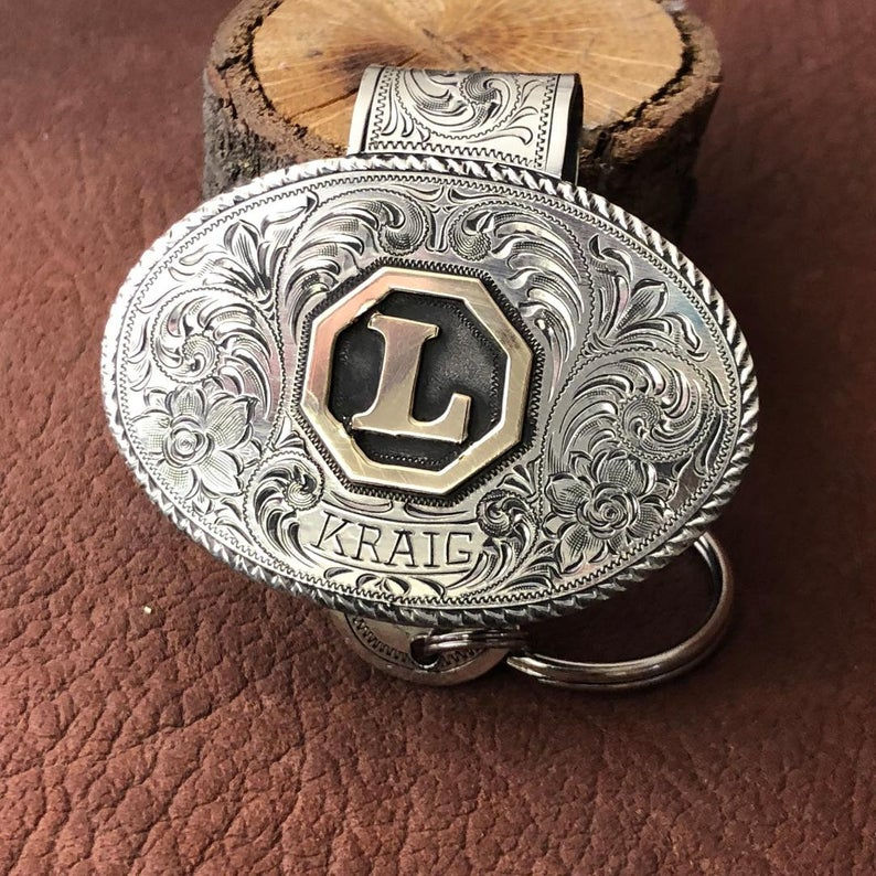 Miniatura: Hand engraved Key Fob w/ pocket clip