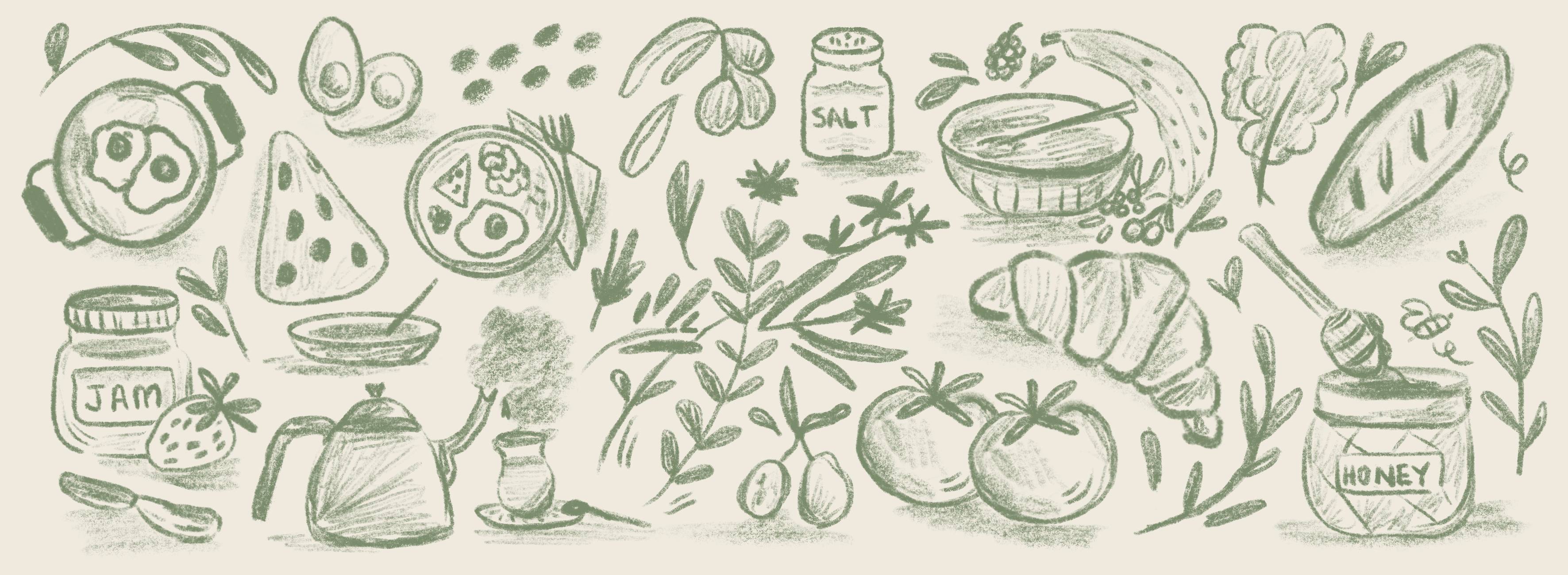 Arranged Food and Objects