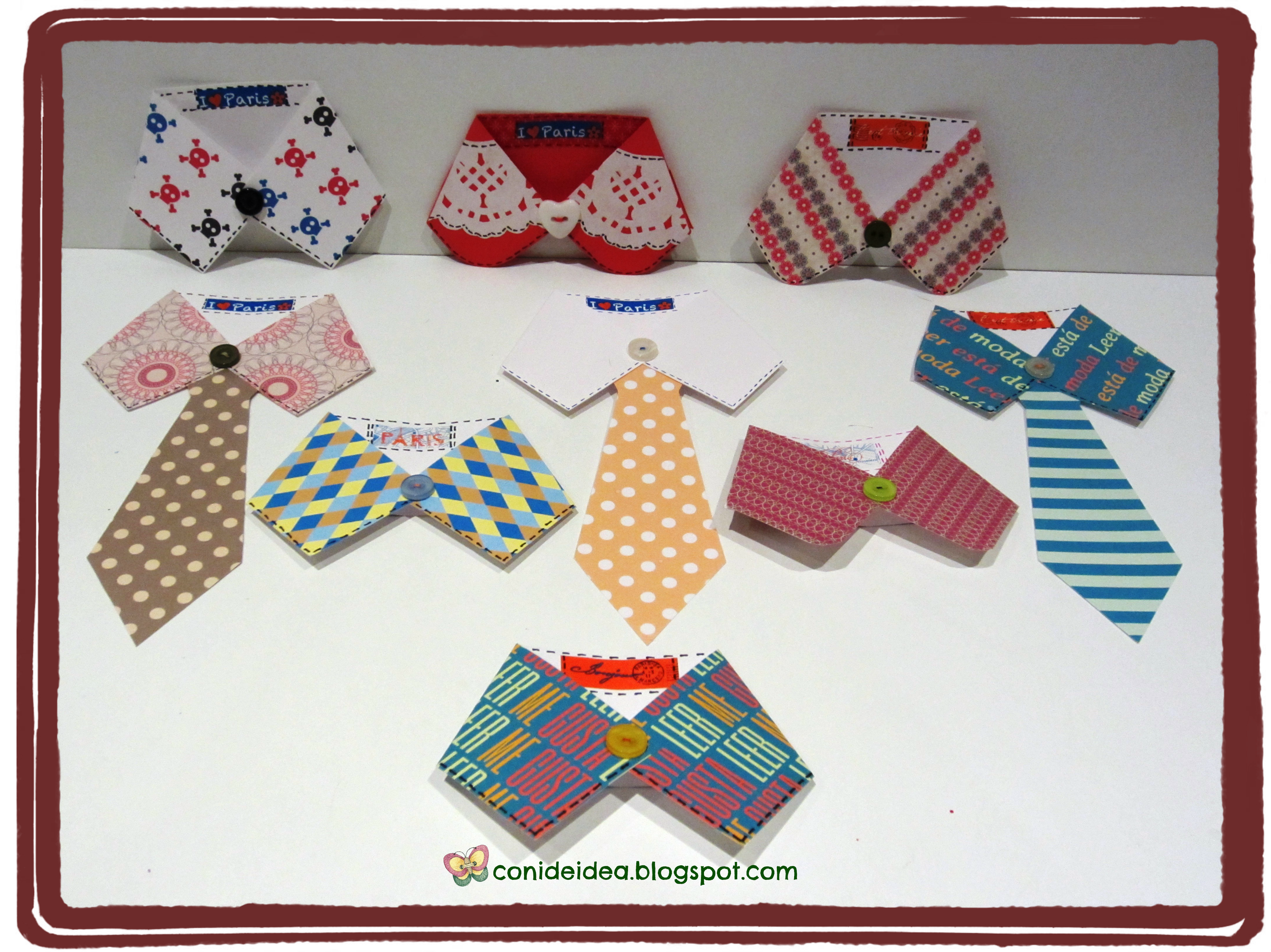 Marca páginas cuellos de camisa