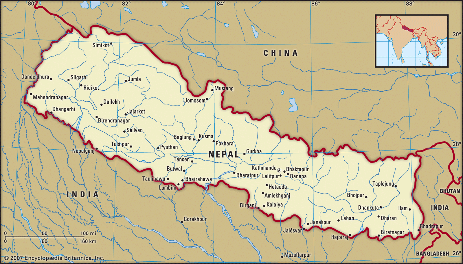carte du népal