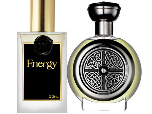 Energy perfume inspirado em Energizer Boadicea the Victorious, traduzindo-a em uma fragrância que pulsa com frescor cítrico.