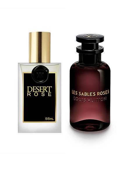 Desert Rose, um perfume contratipo que ecoa Les Sables Roses de Louis Vuitton, é uma fragrância atemporal que combina a rosa e a madeira de ágar para evocar a infinitude do deserto e sua magia cativante. O amanhecer no deserto pinta uma cena singular, onde os primeiros raios de sol unem dunas e céu em um majestoso rosa. Desert Rose captura essa harmonia nos contrastes, um perfume quente e frio que explora a rosa e a madeira em uma receita simples e transparente, valorizando sua beleza e riqueza naturais, com um toque sutil de âmbar cinza que realça sua profundidade e frescor.