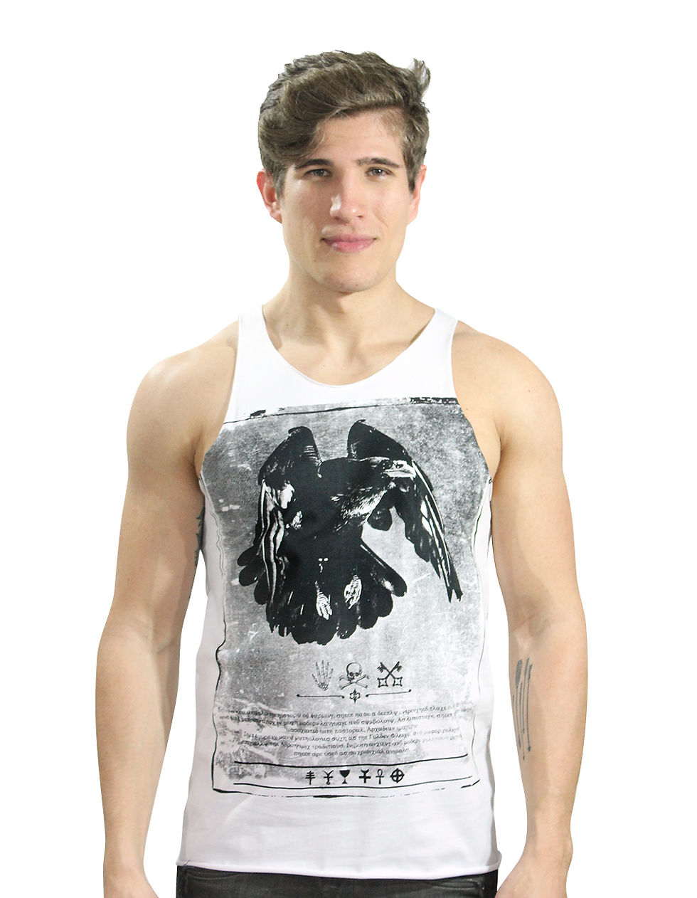 Regata Masculina Branca Longline Corvo