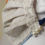Thumbnail: Crabs at sea glam facemask, linen lined in Liberty print cotton,  Swarovski crys