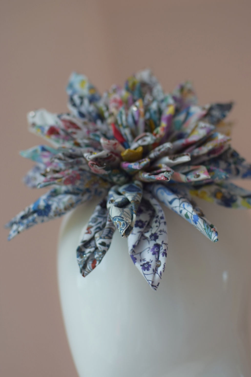Thumbnail: Pouffy lush Liberty print cotton flower clip