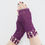 Thumbnail: Hand crochet plum fingerless gloves with buttons and crystals