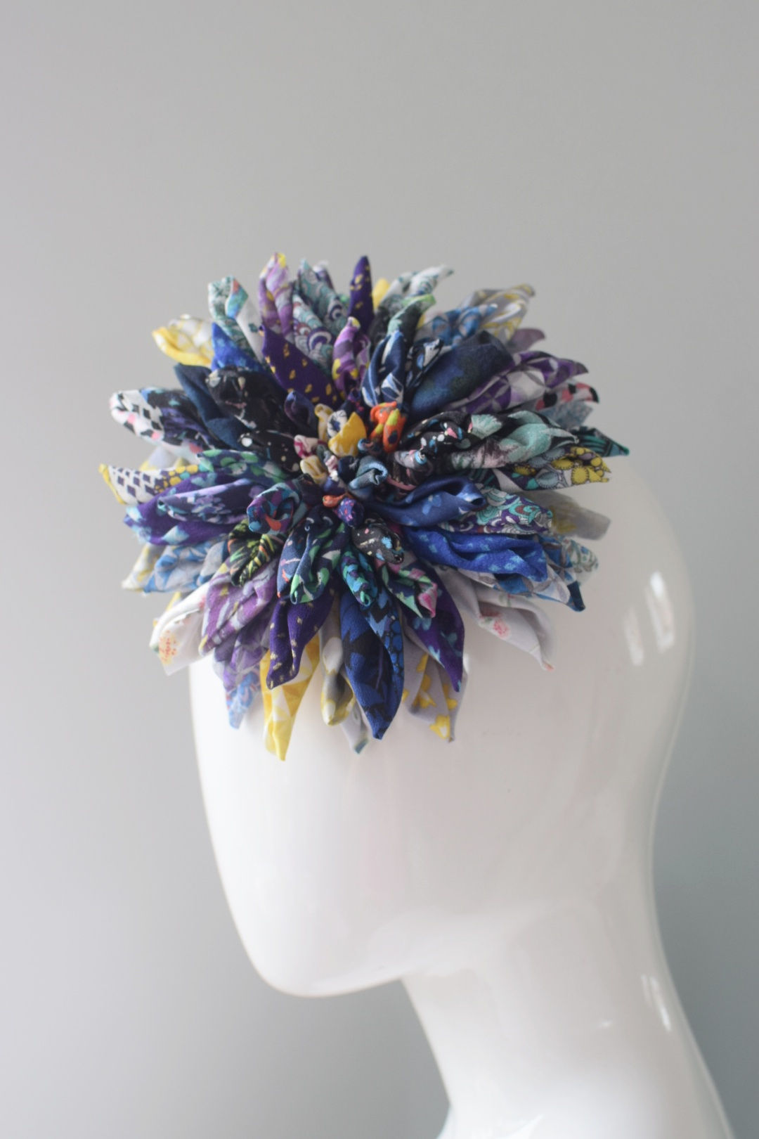 Medium silk Liberty print flower clip, no crystals