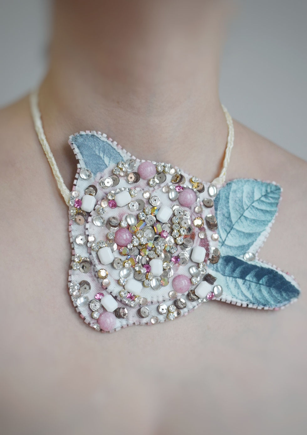 Rose glam statement necklace 