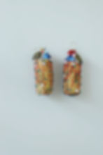 Thumbnail: Wine corks earrings with Swarovski crystals and vintage buttons 