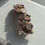 Thumbnail: Vintage real half penny coins, gold Indian embroidery hair barrette 