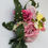 Thumbnail: Pink roses and velvet bows leafy fascinator headpiece