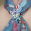 Thumbnail: Purple beaded flower glam scarf ring