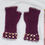 Thumbnail: Hand crochet plum fingerless gloves with buttons and crystals
