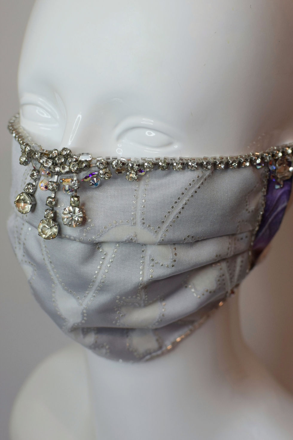Thumbnail: Bridal / glam facemask with vintage jewel and Swarovski crystals 
