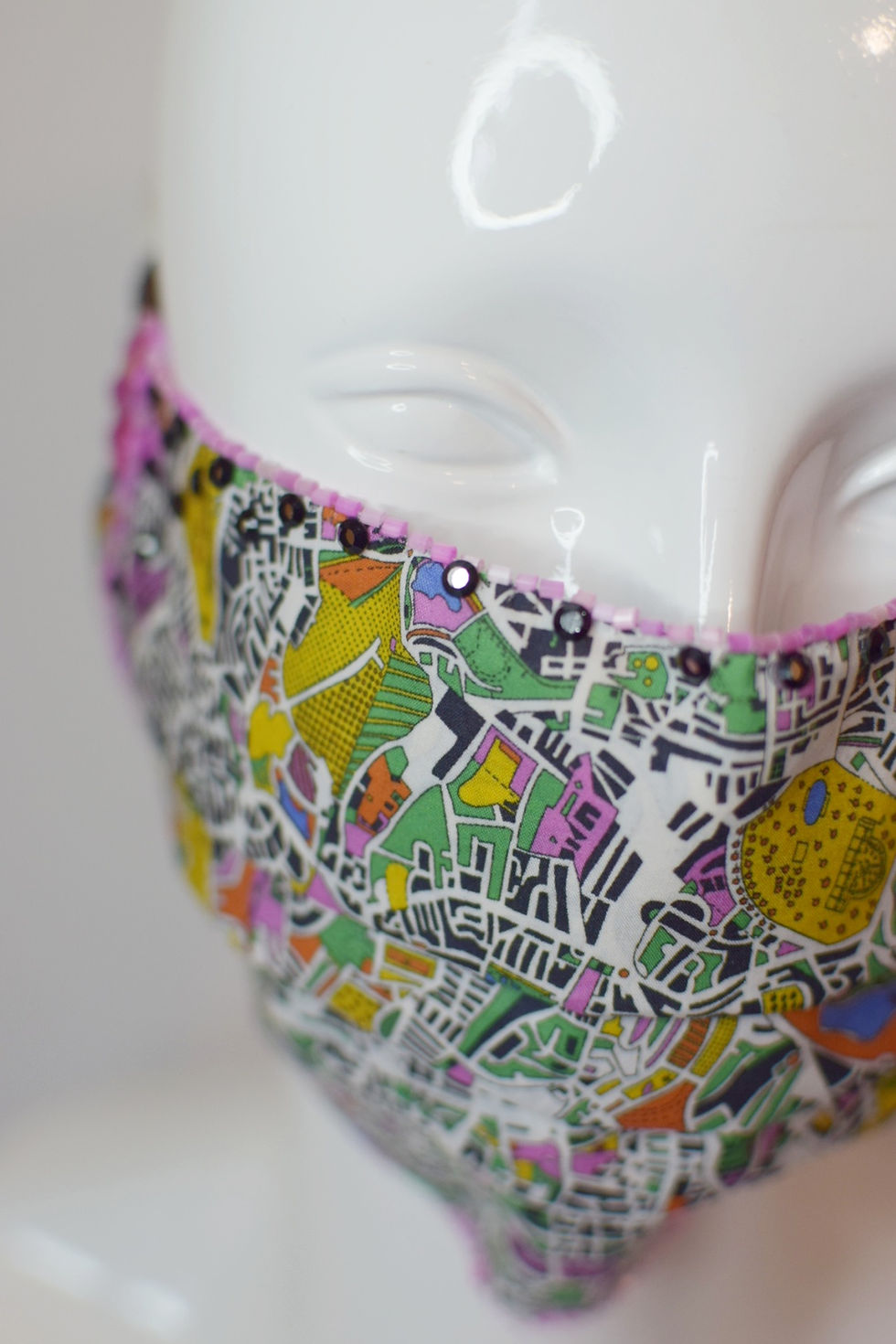 Thumbnail: London map Liberty print glam facemask 