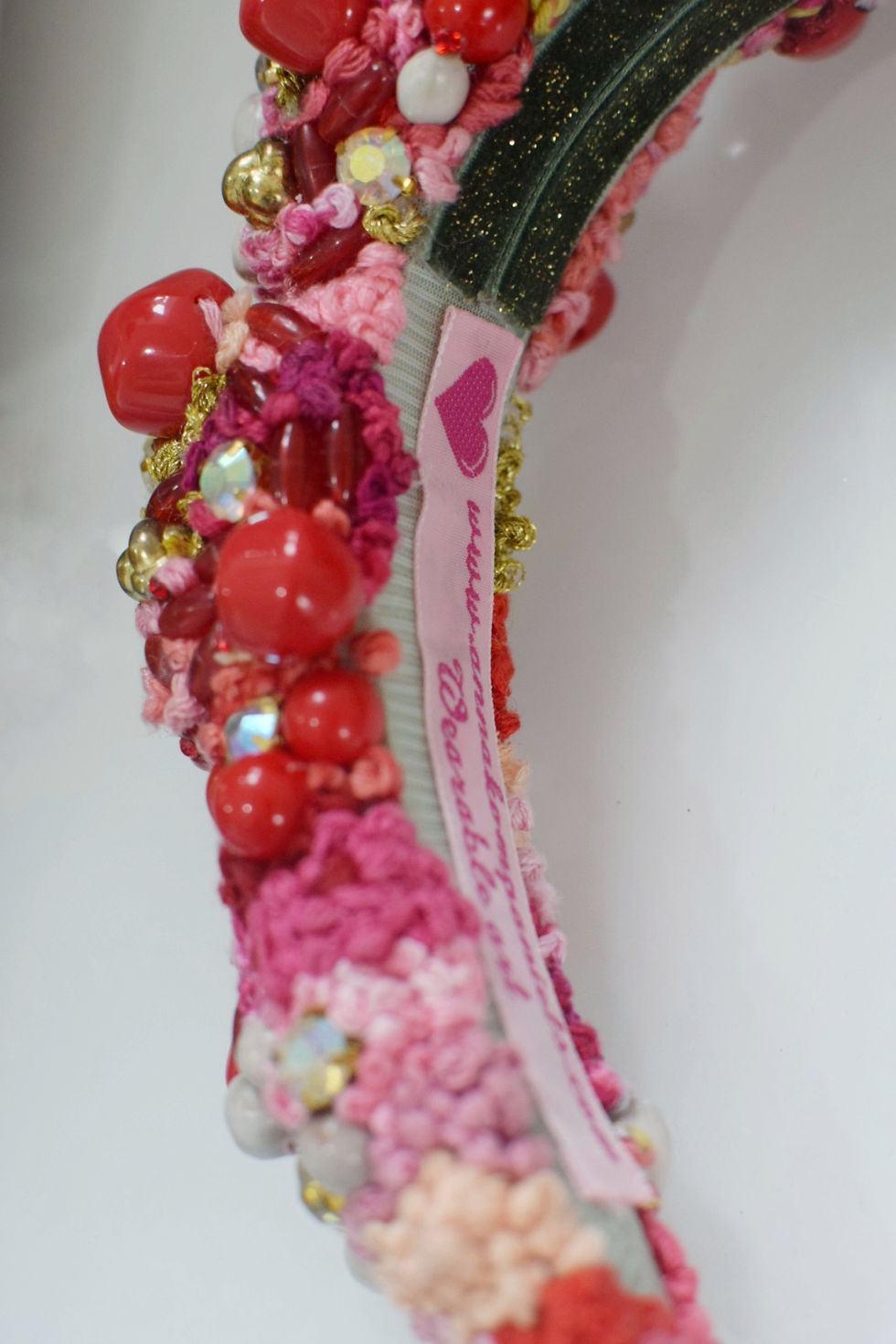 Thumbnail: Red embroidered statement headband
