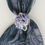 Thumbnail: Purple beaded flower glam scarf ring