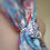 Thumbnail: Purple beaded flower glam scarf ring