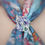 Thumbnail: Purple beaded flower glam scarf ring