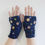 Thumbnail: Navy blue sparkly wine corks fingerless gloves
