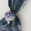 Thumbnail: Purple beaded flower glam scarf ring