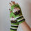 Thumbnail: Green cupcakes handknitted glam fingerless gloves 