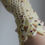 Thumbnail: Lemon and pink quartz crochet fingerless gloves 
