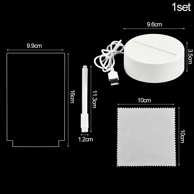 Thumbnail: Transparent Luminous LED Acrylic Erasable Write Memo