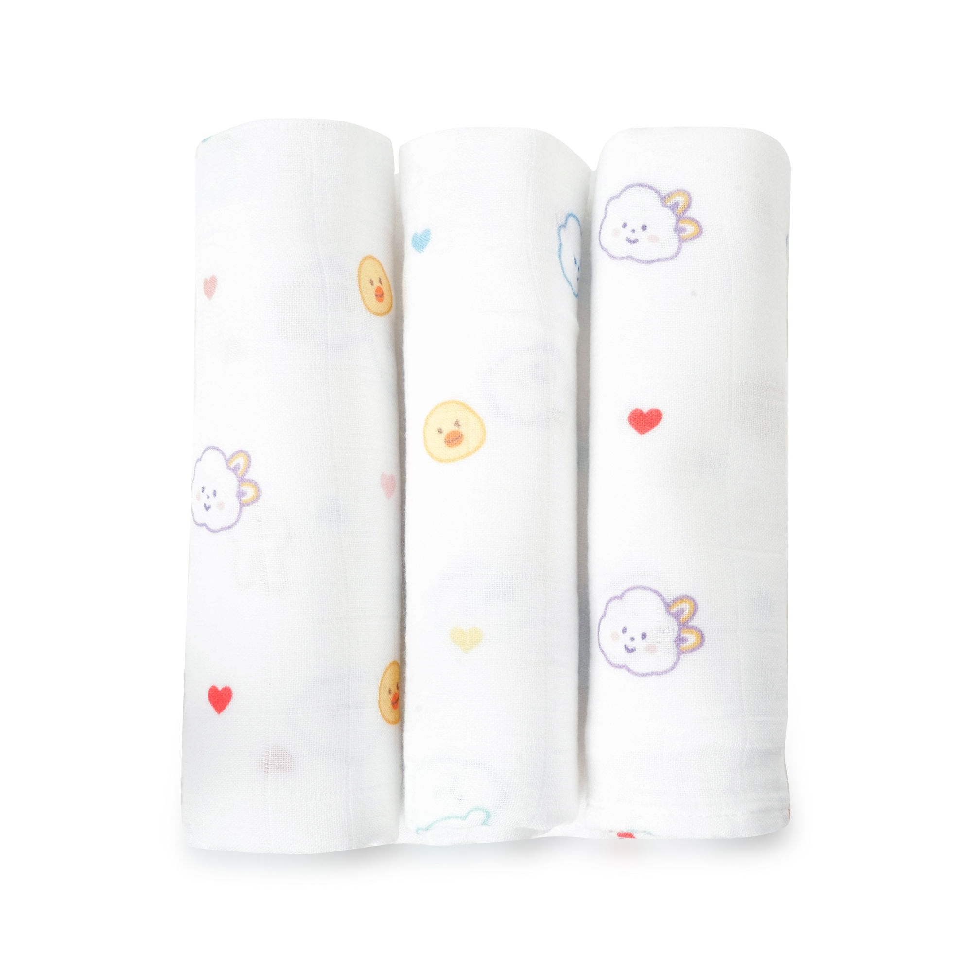 ผ้าอ้อมมัสลินใยไผ่ L แพ็ค 3 ผืน | Fluffy Fun