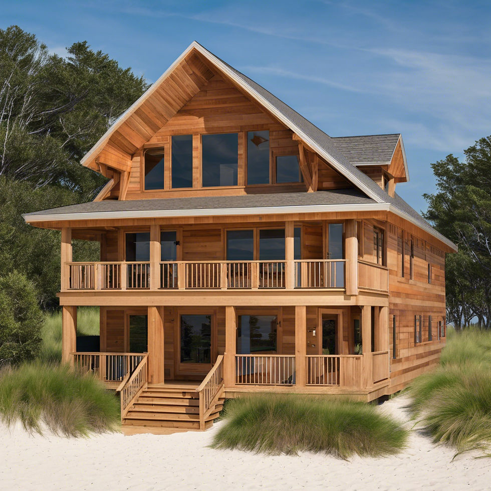 cedar shake sided beach house